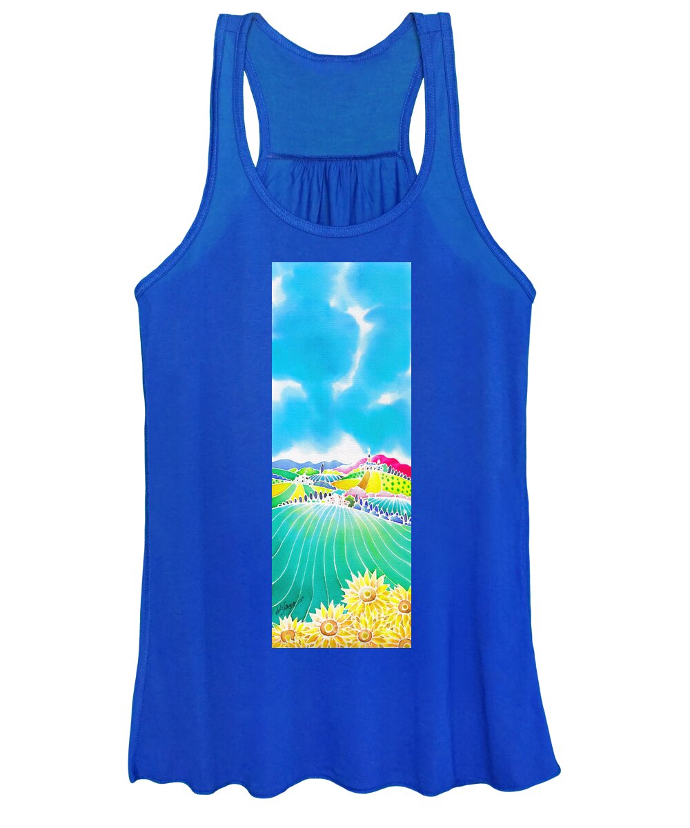 France Women's Tank Top featuring the painting Summer colors by Hisayo OHTA