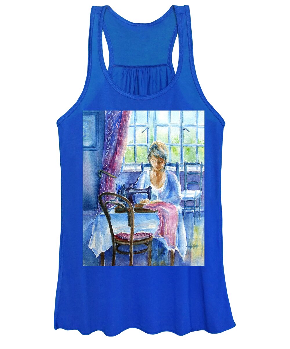Seamstress Women's Tank Top featuring the painting The Seamstress by Trudi Doyle