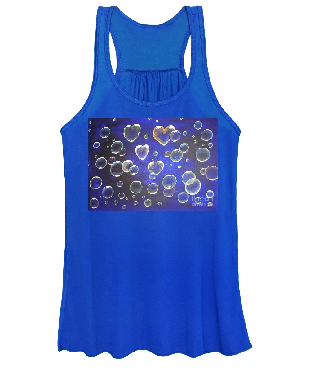 Sweethearts Women's Tank Top featuring the painting Valentine bubbles by Karen Jane Jones