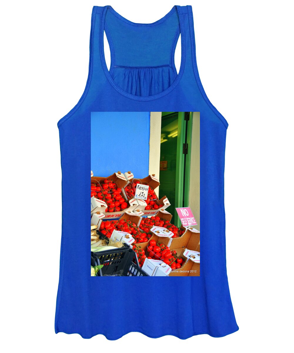 Red Women's Tank Top featuring the photograph Burano Red Tomatoes by Cornelia DeDona