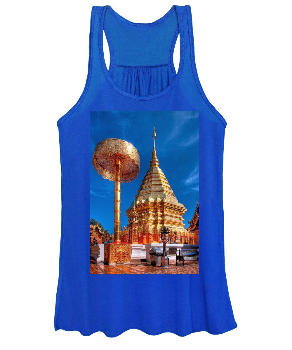 Chiang Mai Women's Tank Top featuring the photograph Phrathat Doi Suthep Temple Thailand #3 by Adrian Evans