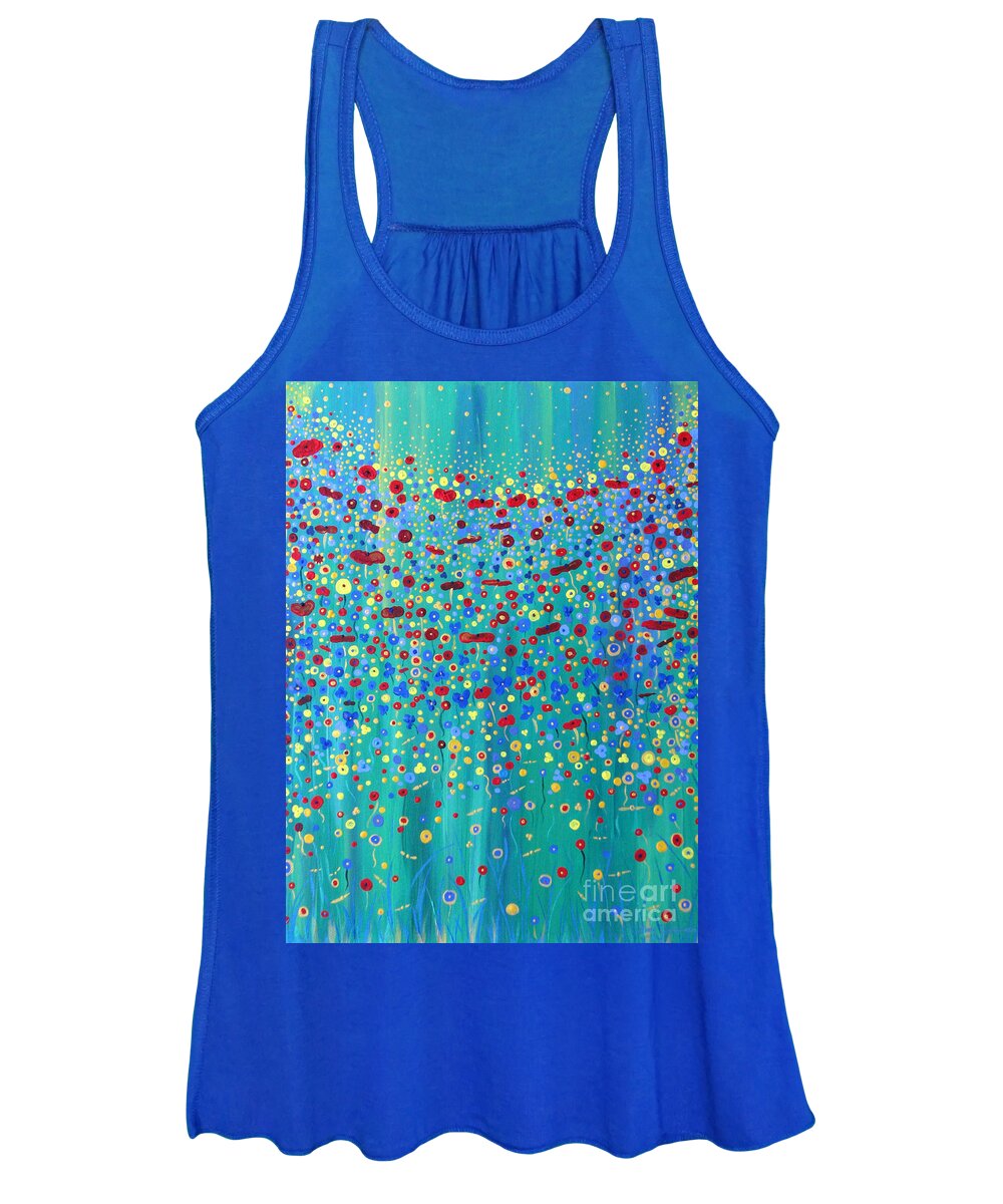 Flowers Women's Tank Top featuring the painting Wildflower Symphony by Stacey Zimmerman