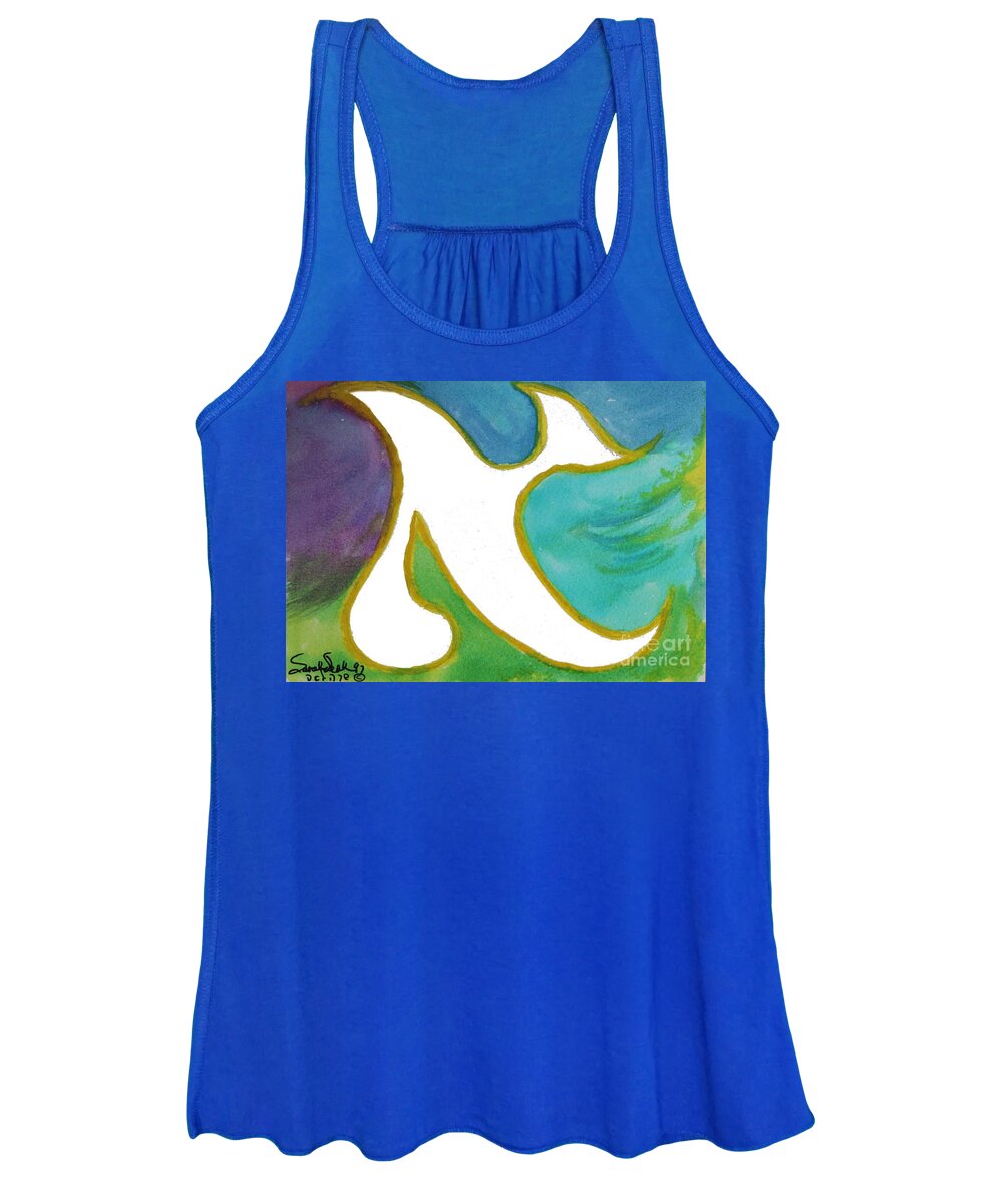 Aleph Women's Tank Top featuring the painting Aleph Alive #1 by Hebrewletters SL
