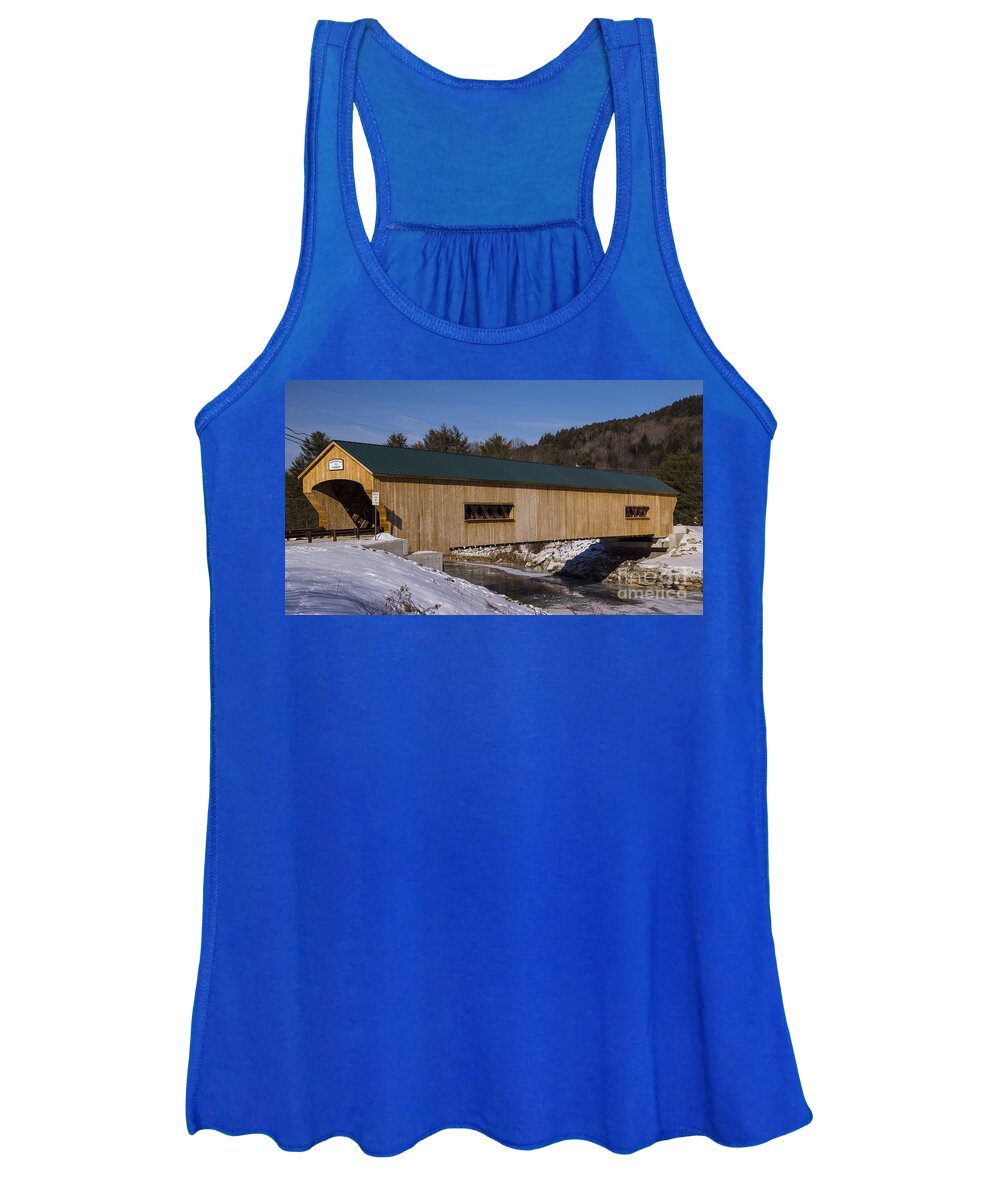Bartonsville Covered Bridge Women's Tank Top featuring the photograph Bartonsville Covered Bridge #1 by Scenic Vermont Photography