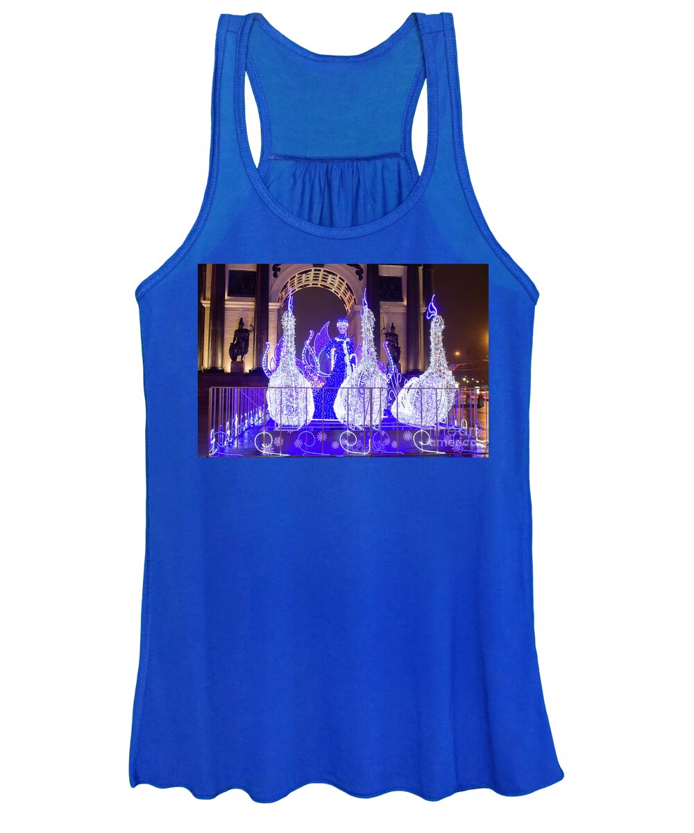 Christmas Women's Tank Top featuring the photograph Christmas illumination in Moscow #1 by Irina Afonskaya