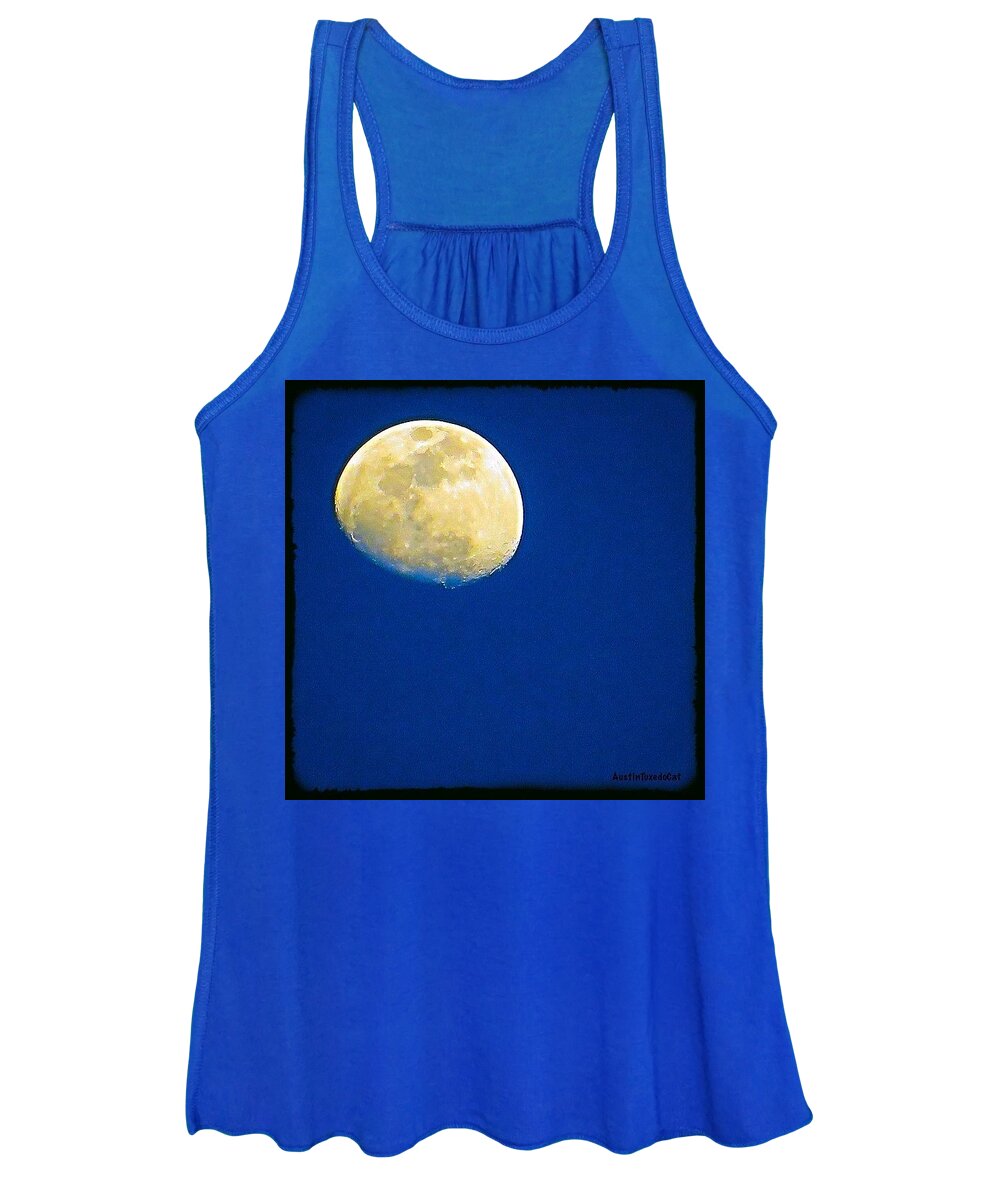 Beautiful Women's Tank Top featuring the photograph #goodnightmoon And Sweet #magical #1 by Austin Tuxedo Cat