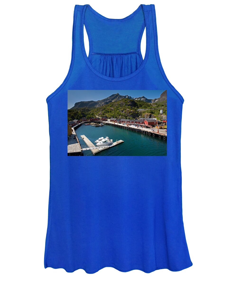 Flakstad Island Women's Tank Top featuring the photograph Nusfjord Fishing Village #1 by Aivar Mikko
