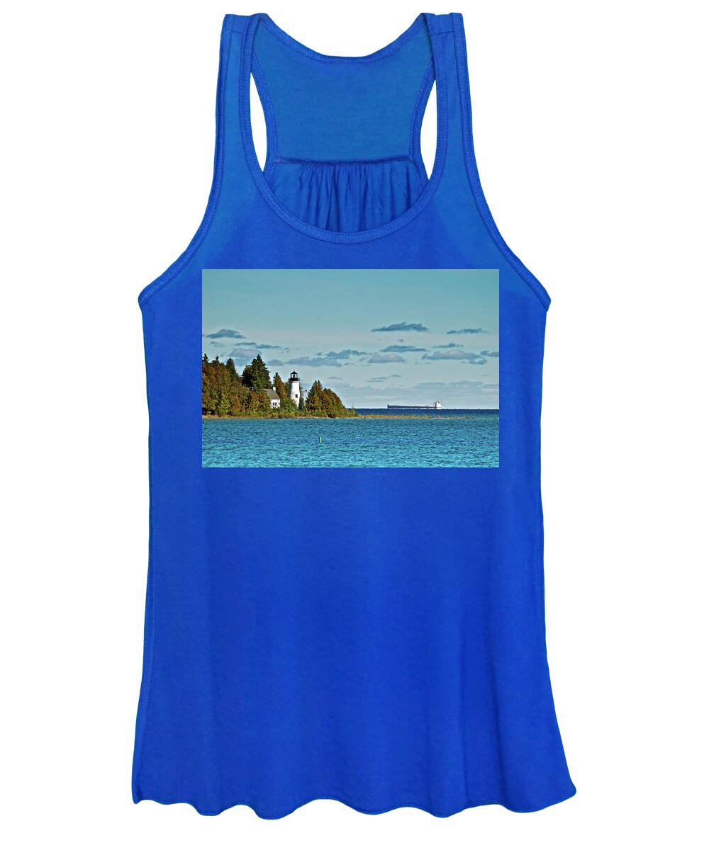 Old Women's Tank Top featuring the photograph The Old Presque Isle Lighthouse #1 by Michael Peychich