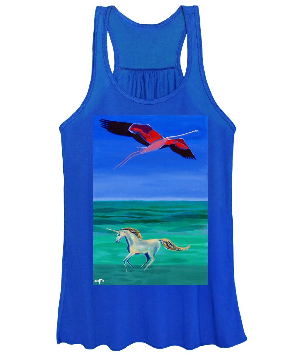 Flamingo Women's Tank Top featuring the painting Sons of the Sun #1 by Enrico Garff