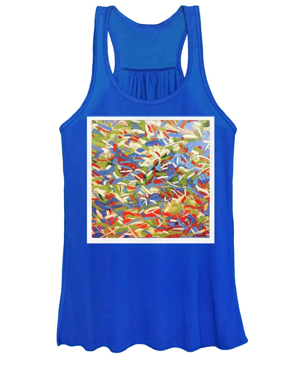 Abstract Women's Tank Top featuring the painting 3 Steps Beyond Joy by Steven Miller