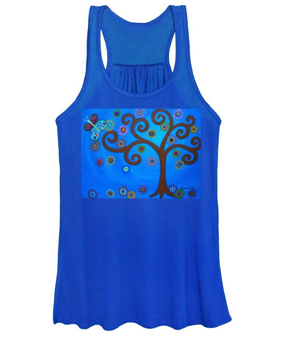 Mexican Women's Tank Top featuring the painting Tree Of Life #64 by Pristine Cartera Turkus