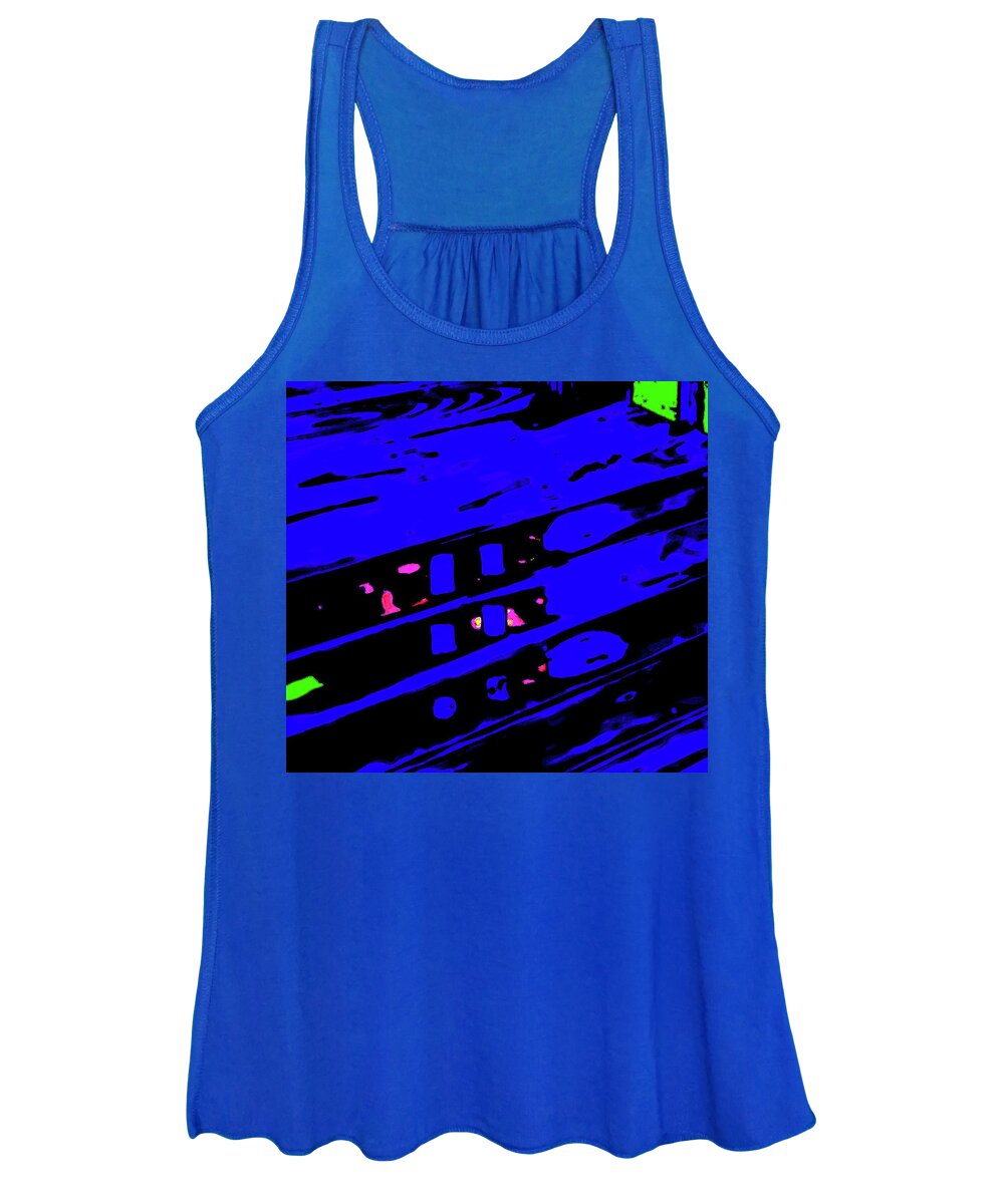 Abstract Women's Tank Top featuring the photograph Abstract Deck Puddle by Gina O'Brien