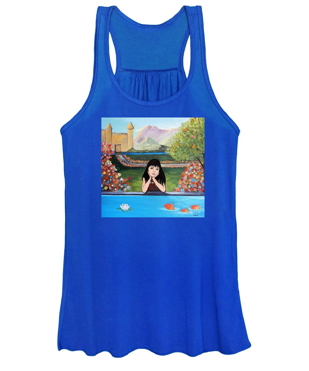 Children Women's Tank Top featuring the painting An Imaginative Mind by Reb Frost
