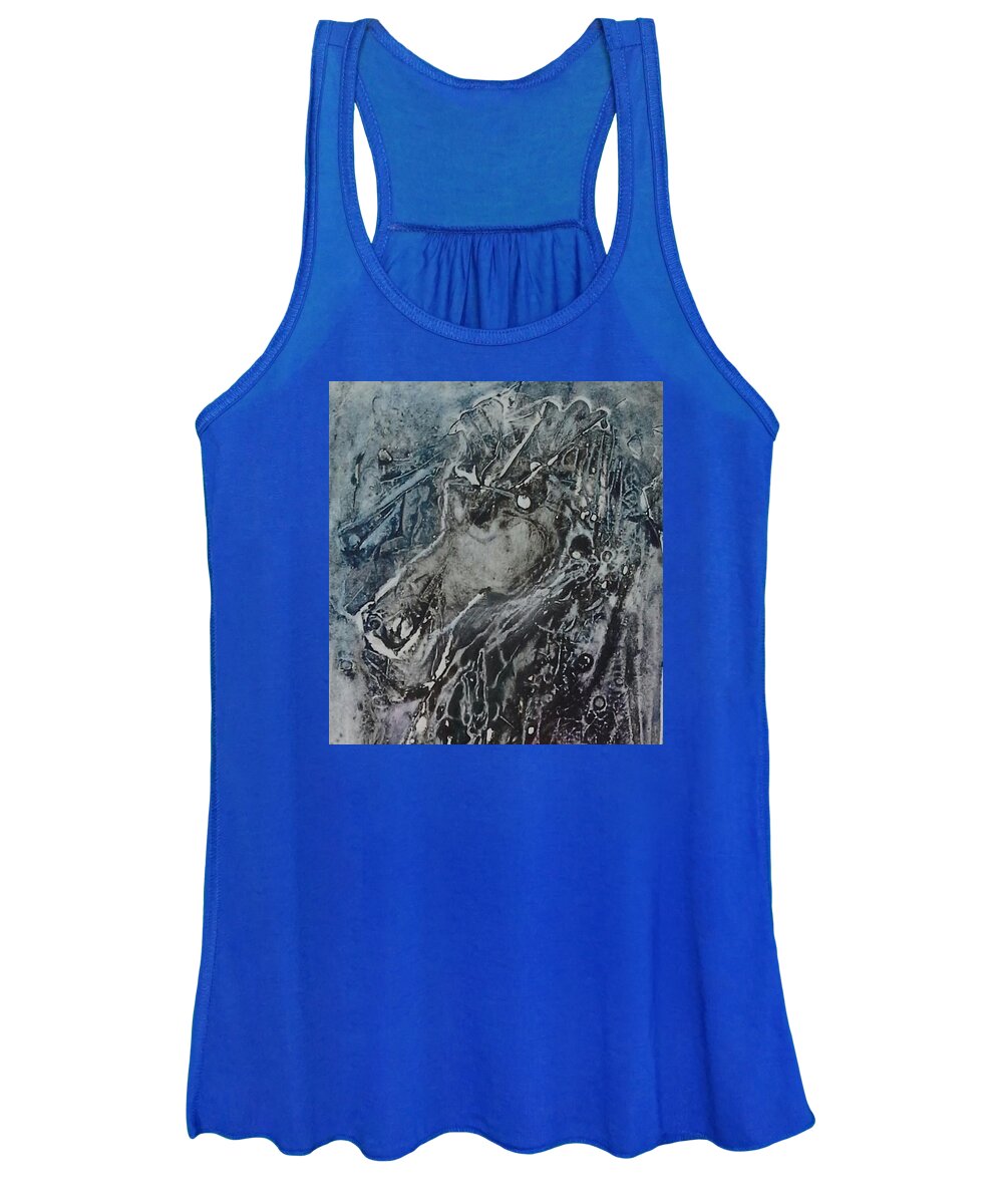 Horese Women's Tank Top featuring the painting Horse-man by Ilona Petzer