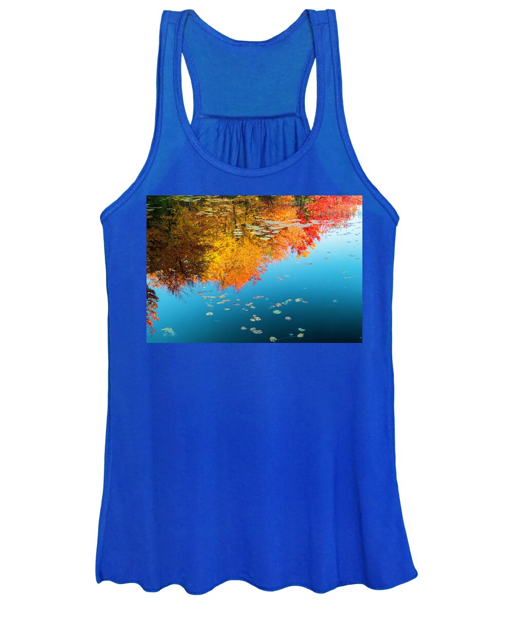 Intimate Landscape Women's Tank Top featuring the photograph Autumn Reflections by John Roach