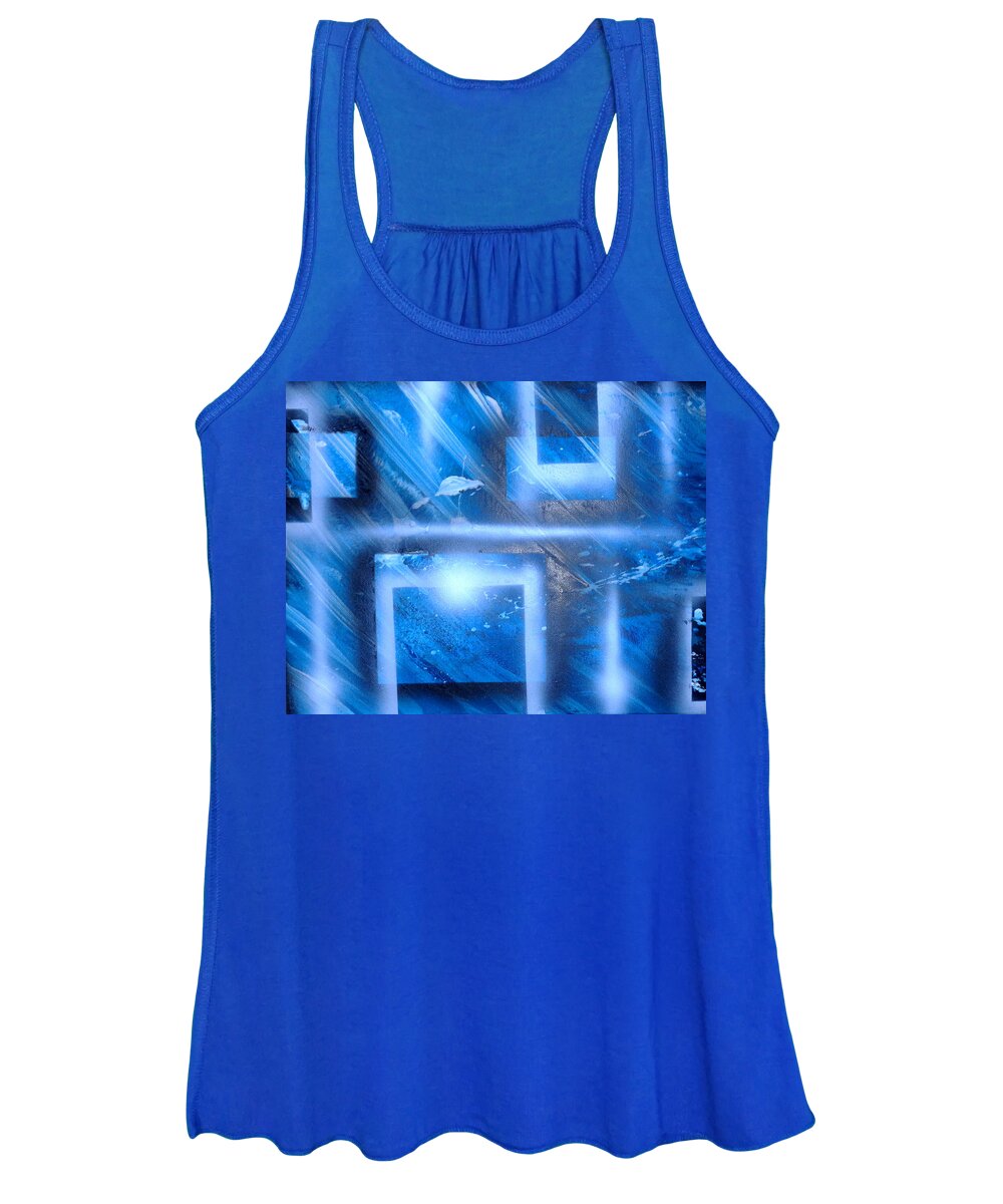 Blue Women's Tank Top featuring the painting Big Blue II by Leigh Odom