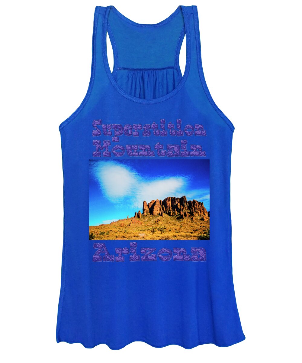 Superstition Mountian Women's Tank Top featuring the photograph Cloud over Superstition Mountain by Roger Passman