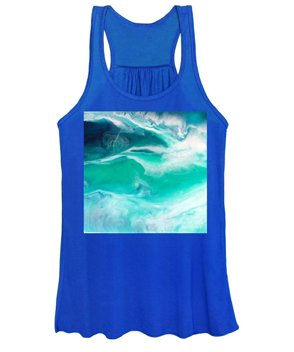 Crystal Women's Tank Top featuring the painting Crystal wave12 by Kumiko Mayer