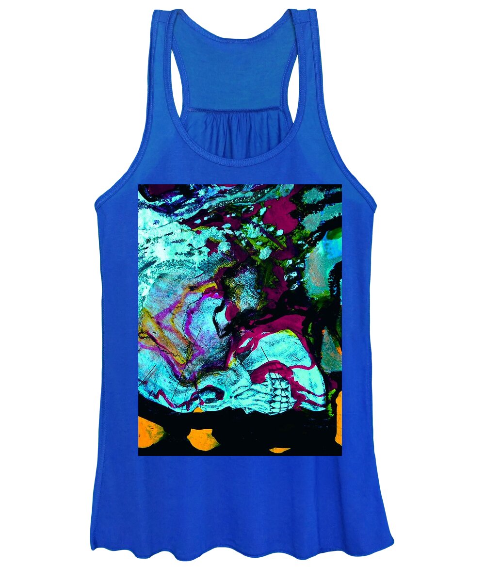 Death Study-4 Women's Tank Top featuring the painting Death Study-4 by Katerina Stamatelos