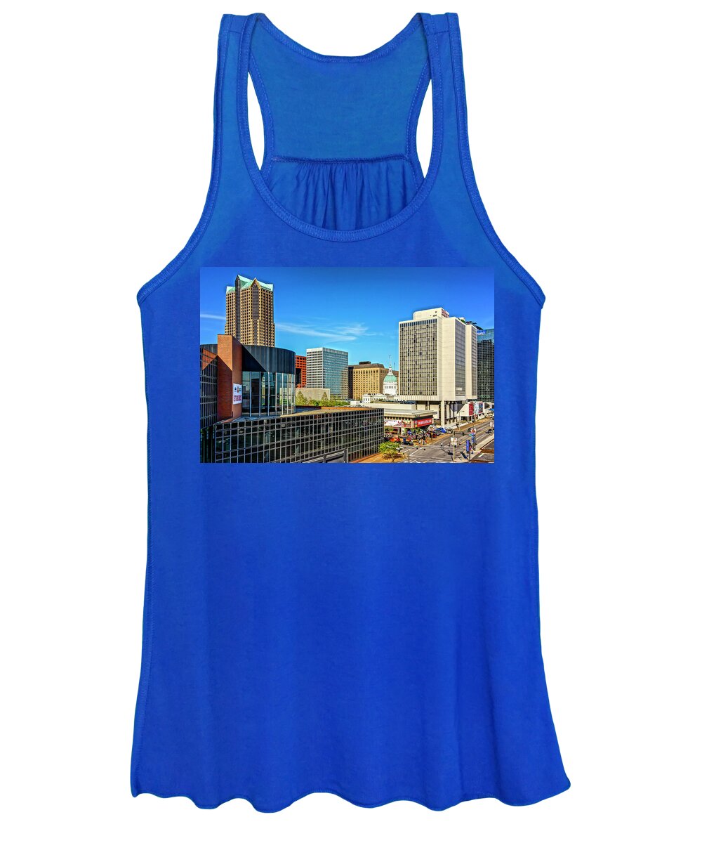 Missouri. Downtown Women's Tank Top featuring the photograph Downtown St Louis MO DSC0374 by Greg Kluempers