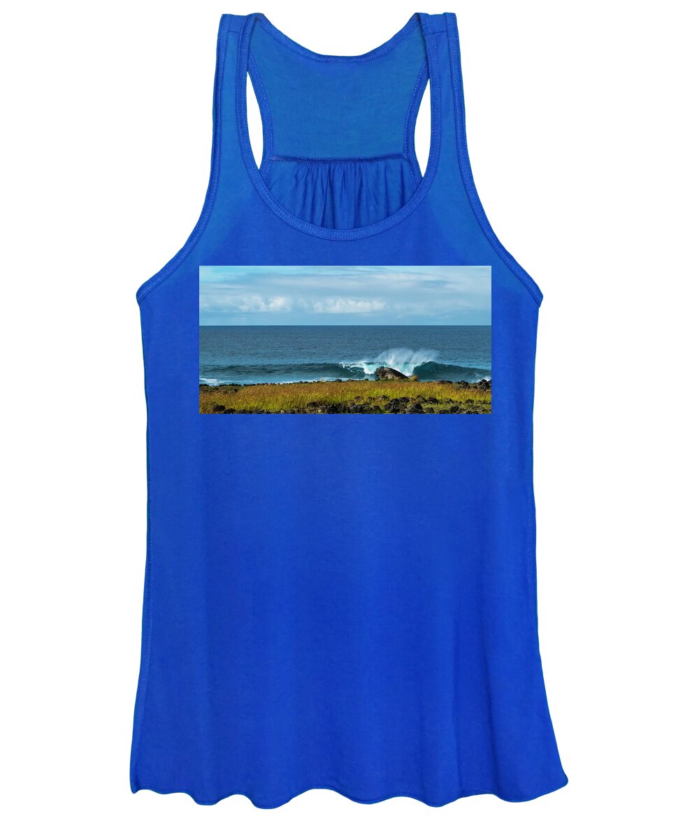 Easter Island Women's Tank Top featuring the photograph Easter Island Surf by John Roach