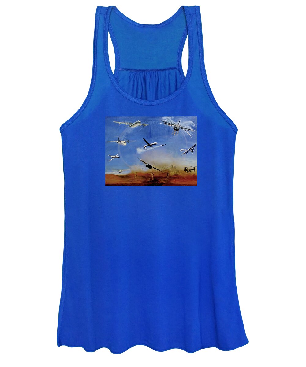 Usaf Artist Women's Tank Top featuring the painting Elite Engagement by Todd Krasovetz