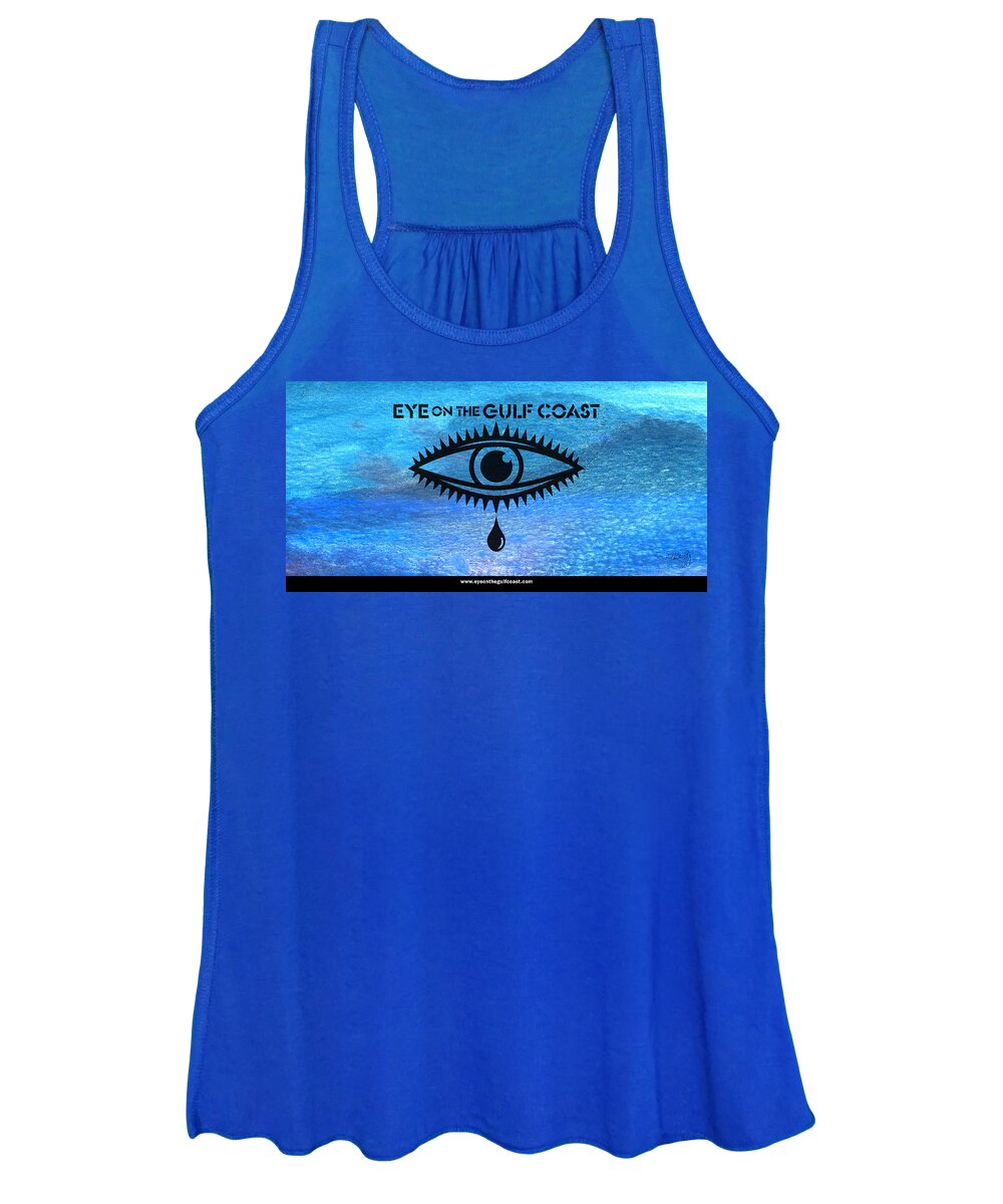 Gulf Of Mexico Women's Tank Top featuring the mixed media Eye on the Gulf Coast by Paul Gaj