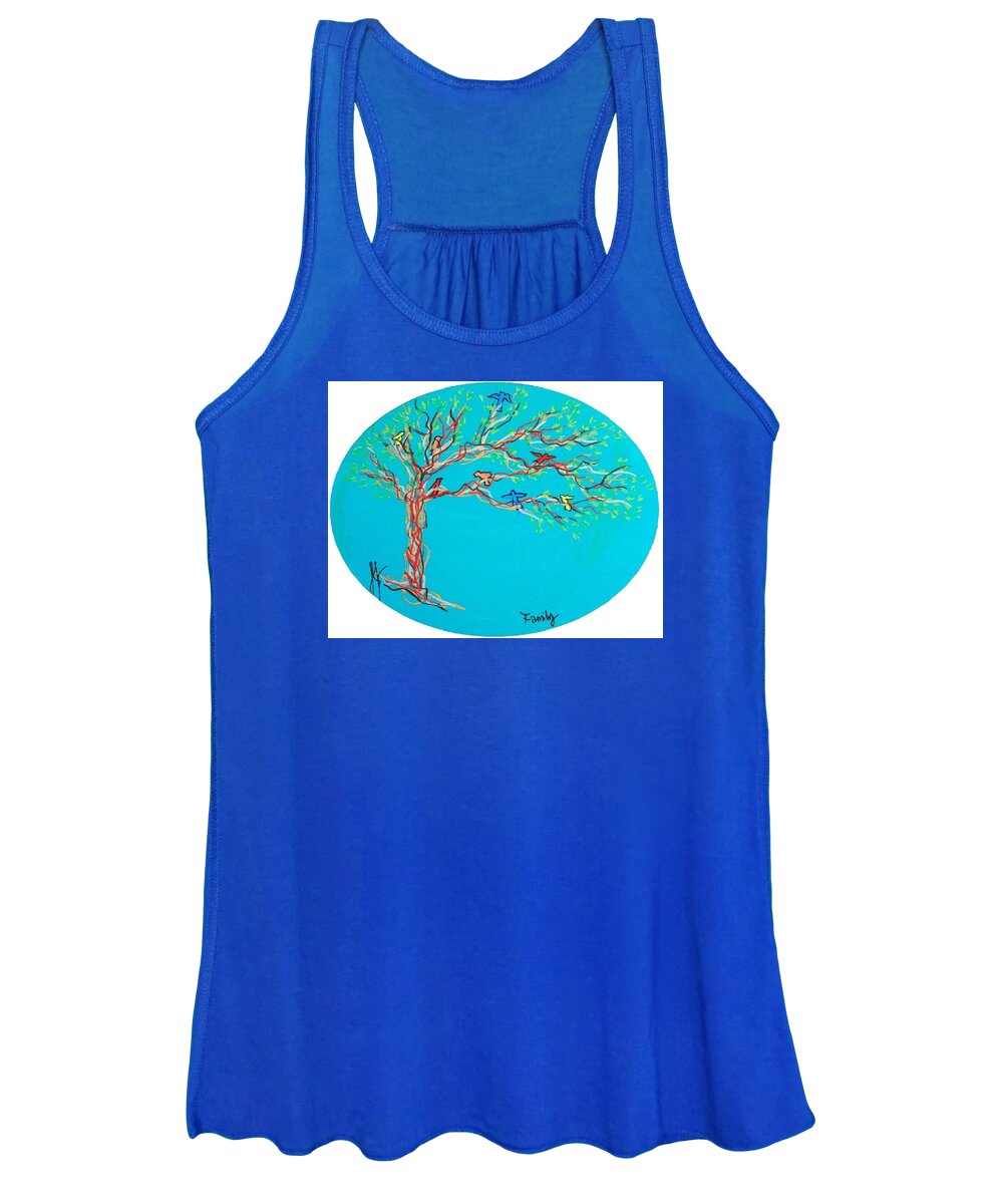 Tree Women's Tank Top featuring the painting Family by Jim Harris