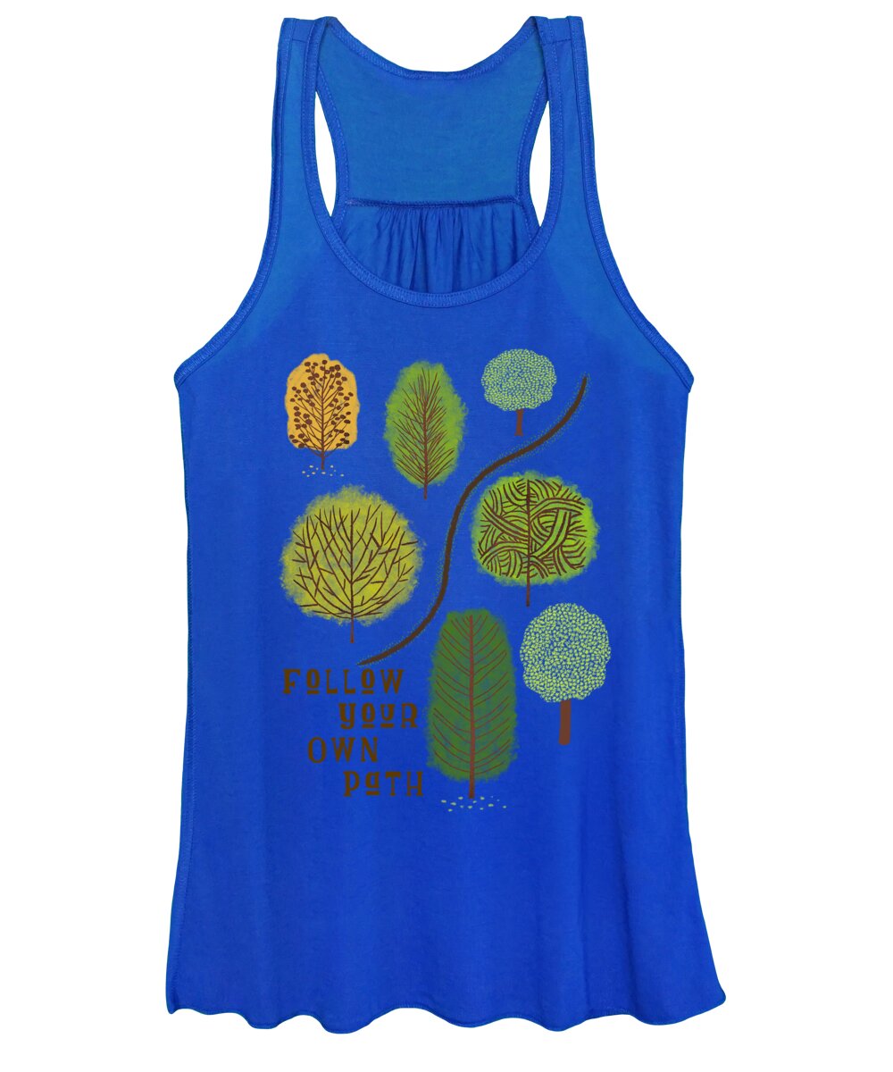 Trees Women's Tank Top featuring the painting Follow Your Own Path by Little Bunny Sunshine