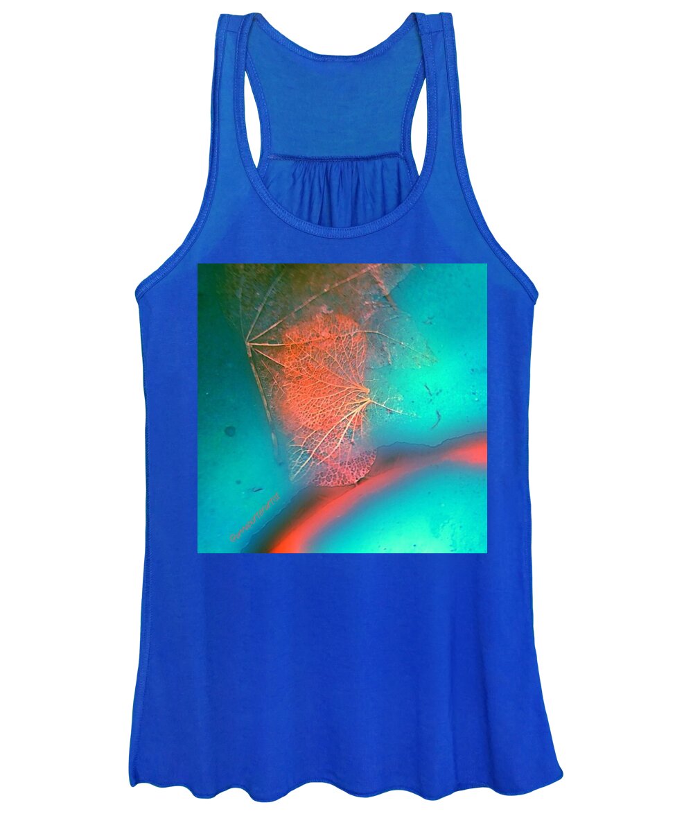 Glowing Peach And Green Petroglyph Women's Tank Top featuring the photograph Glowing Peach and Green Petroglyph by Anna Porter