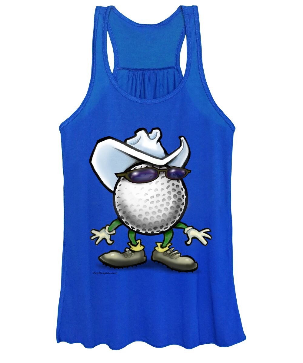 Golf Women's Tank Top featuring the digital art Golf Cowboy by Kevin Middleton