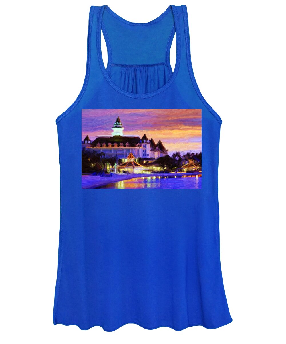 Hotel Women's Tank Top featuring the digital art Grand Floridian by Caito Junqueira