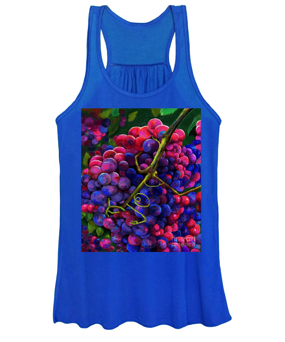 Grapes Women's Tank Top featuring the painting Grapevine Joy by Jackie Case