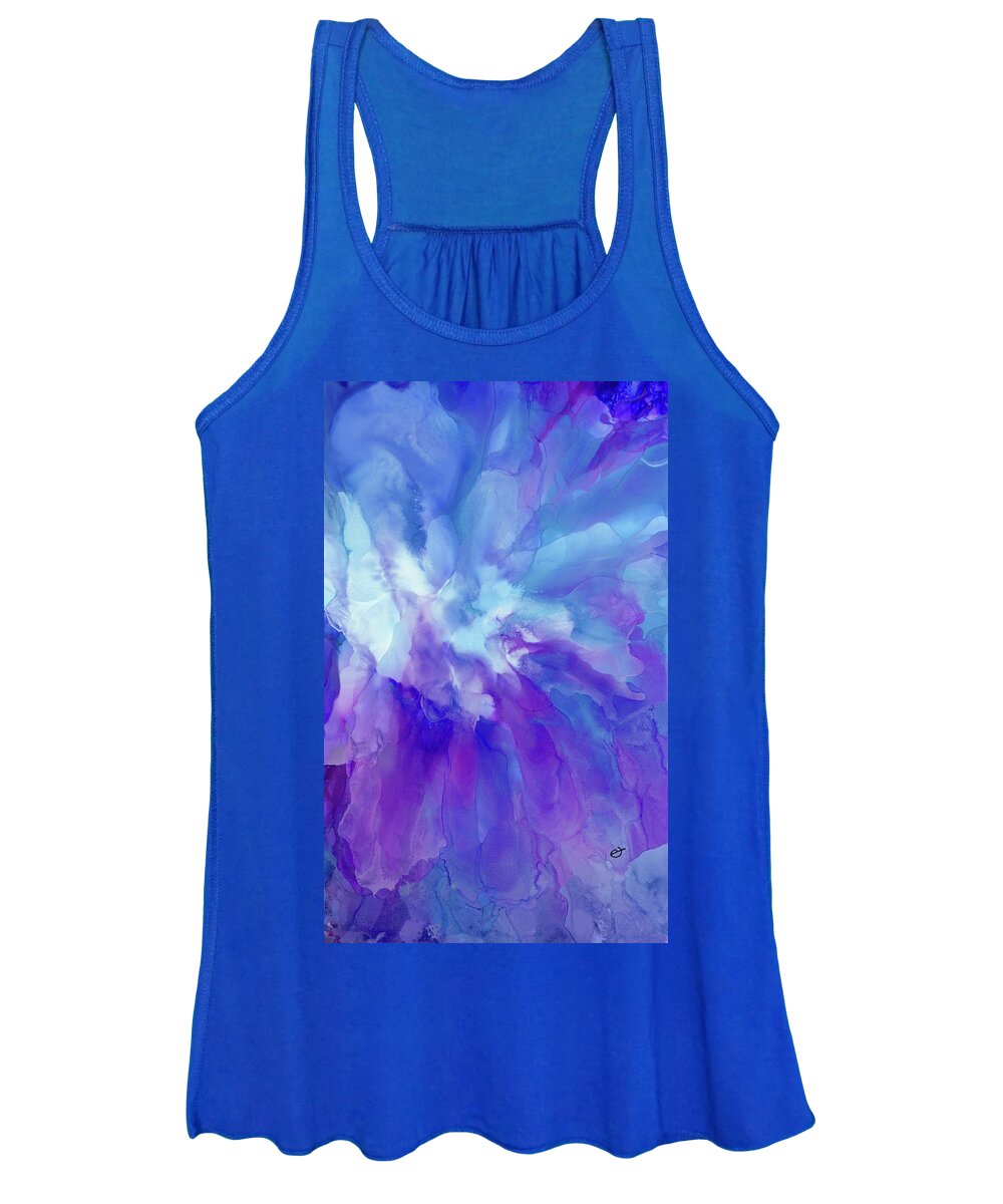 Alcohol Ink Women's Tank Top featuring the painting Icy Bloom by Eli Tynan