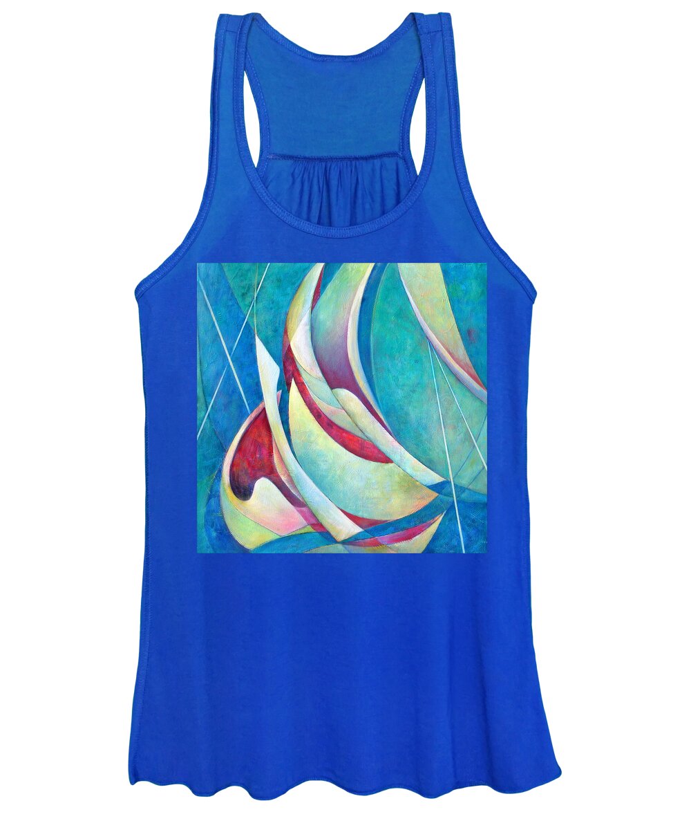 Sea Women's Tank Top featuring the painting Into the Breeze by Susanne Clark