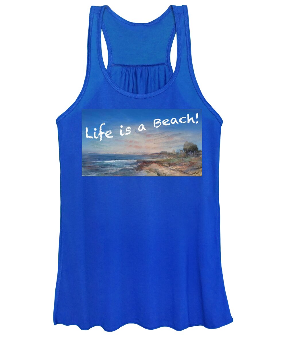 Beach Women's Tank Top featuring the painting Life is a Beach by Ryn Shell