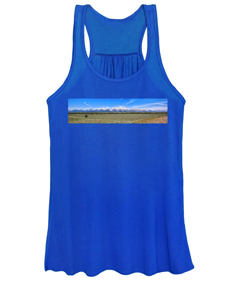 Tetons Women's Tank Top featuring the photograph Lone Tree and the Tetons by Joe Paul
