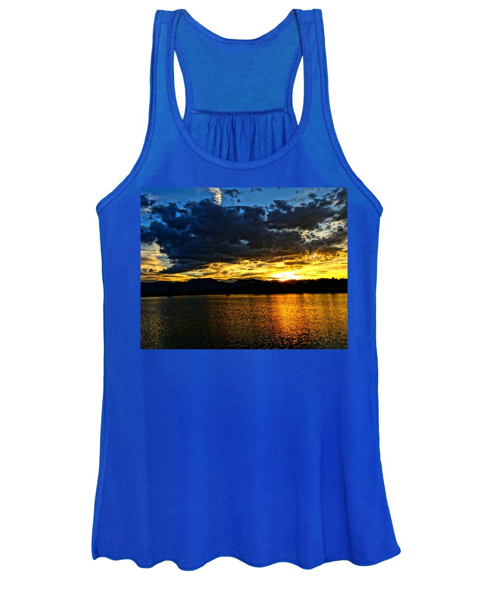 Colorado Mountain Sunset Women's Tank Top featuring the photograph Love Lake by Eric Dee