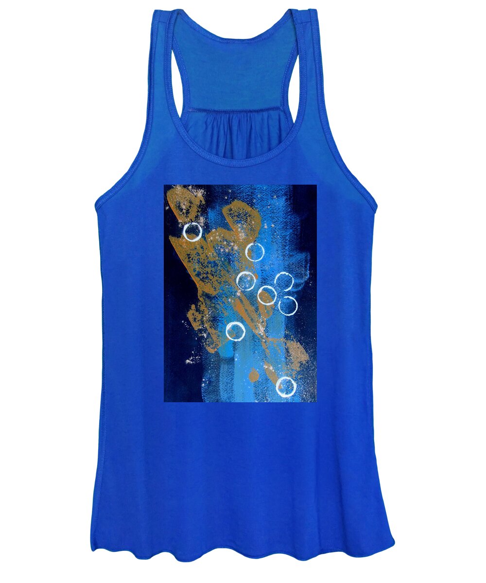 Abstract Women's Tank Top featuring the painting Making Tracks One by Louise Adams