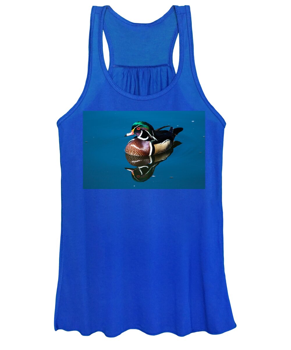 Wood Duck Women's Tank Top featuring the photograph Male Wood Duck by Mindy Musick King