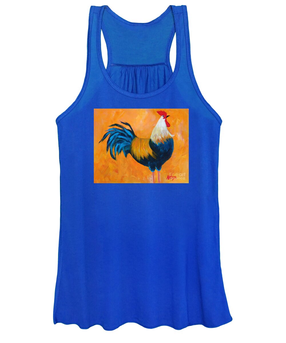 Rooster Women's Tank Top featuring the painting Maraichi by Nataya Crow