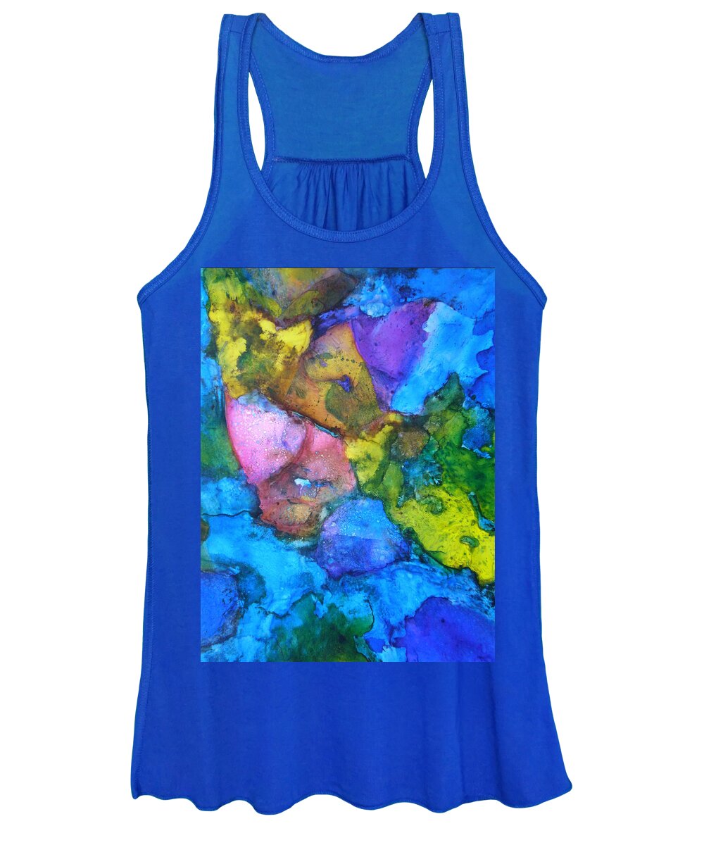 Mask Women's Tank Top featuring the painting Masked Reflection by Janice Nabors Raiteri