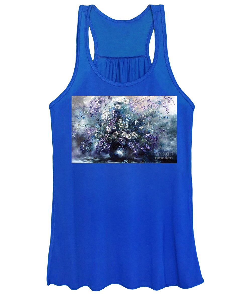 Oil Women's Tank Top featuring the painting Mid Spring Blooms by Ryn Shell