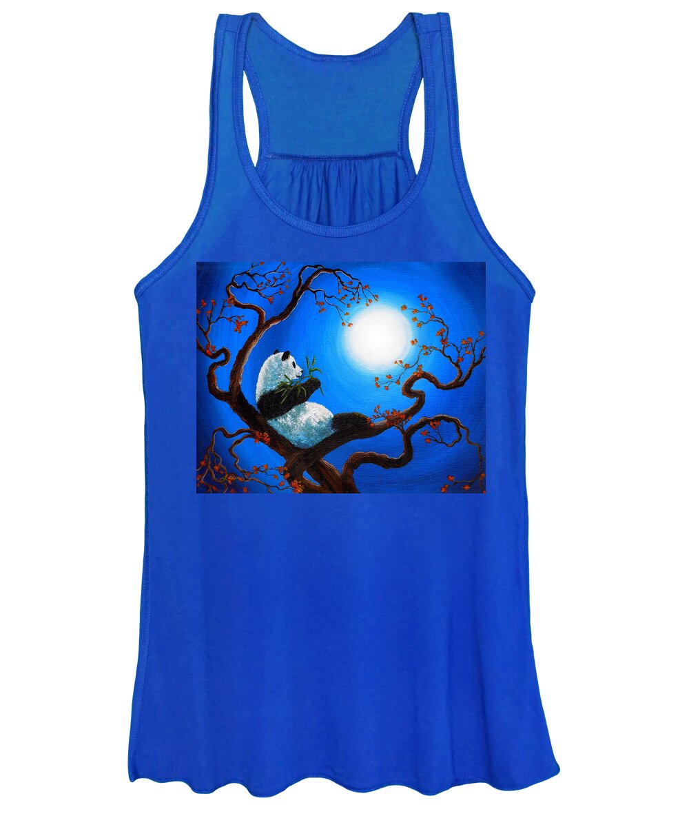Zen Women's Tank Top featuring the painting Moonlit Snack by Laura Iverson