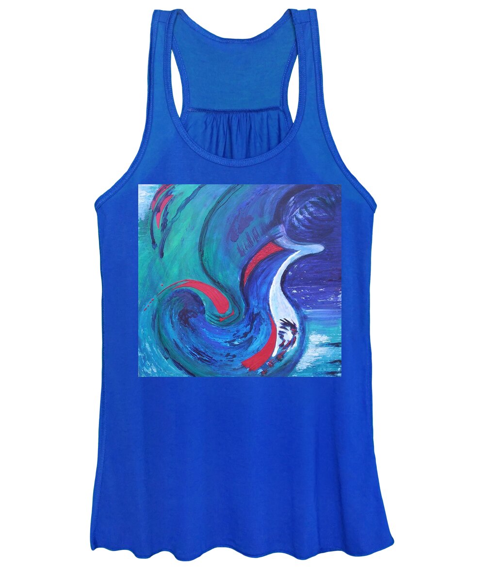 Encaustic Women's Tank Top featuring the painting Moon Shine by Suzanne Udell Levinger