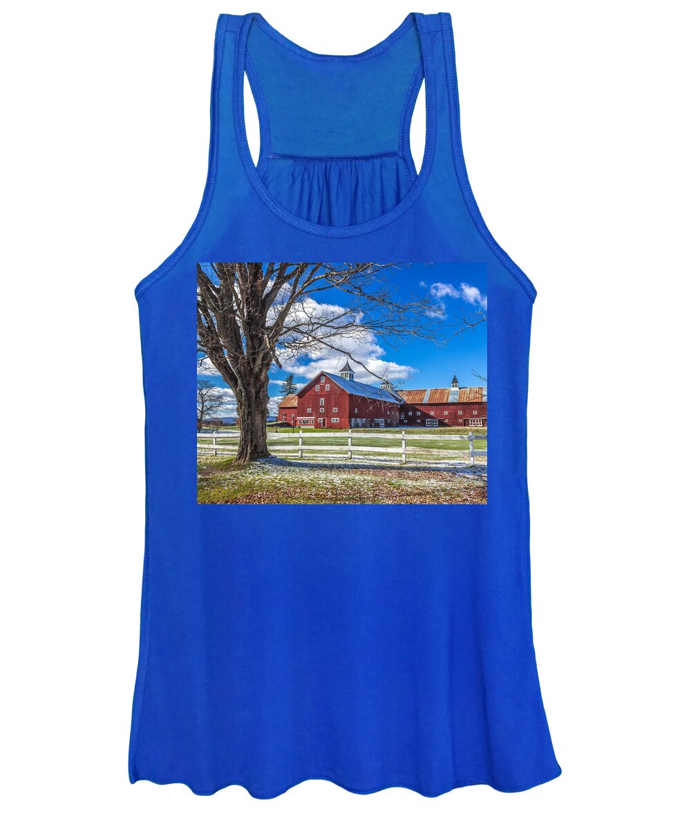 Barn Women's Tank Top featuring the photograph Mountain View Barn by Tim Kirchoff