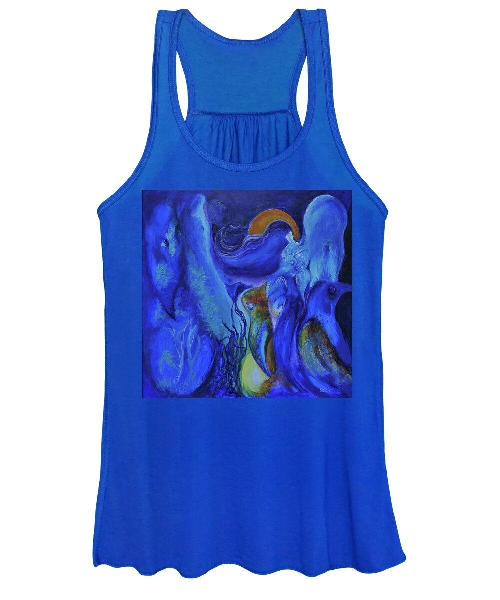 Ennis Women's Tank Top featuring the painting Mourning Birds Of The Final Flower by Christophe Ennis