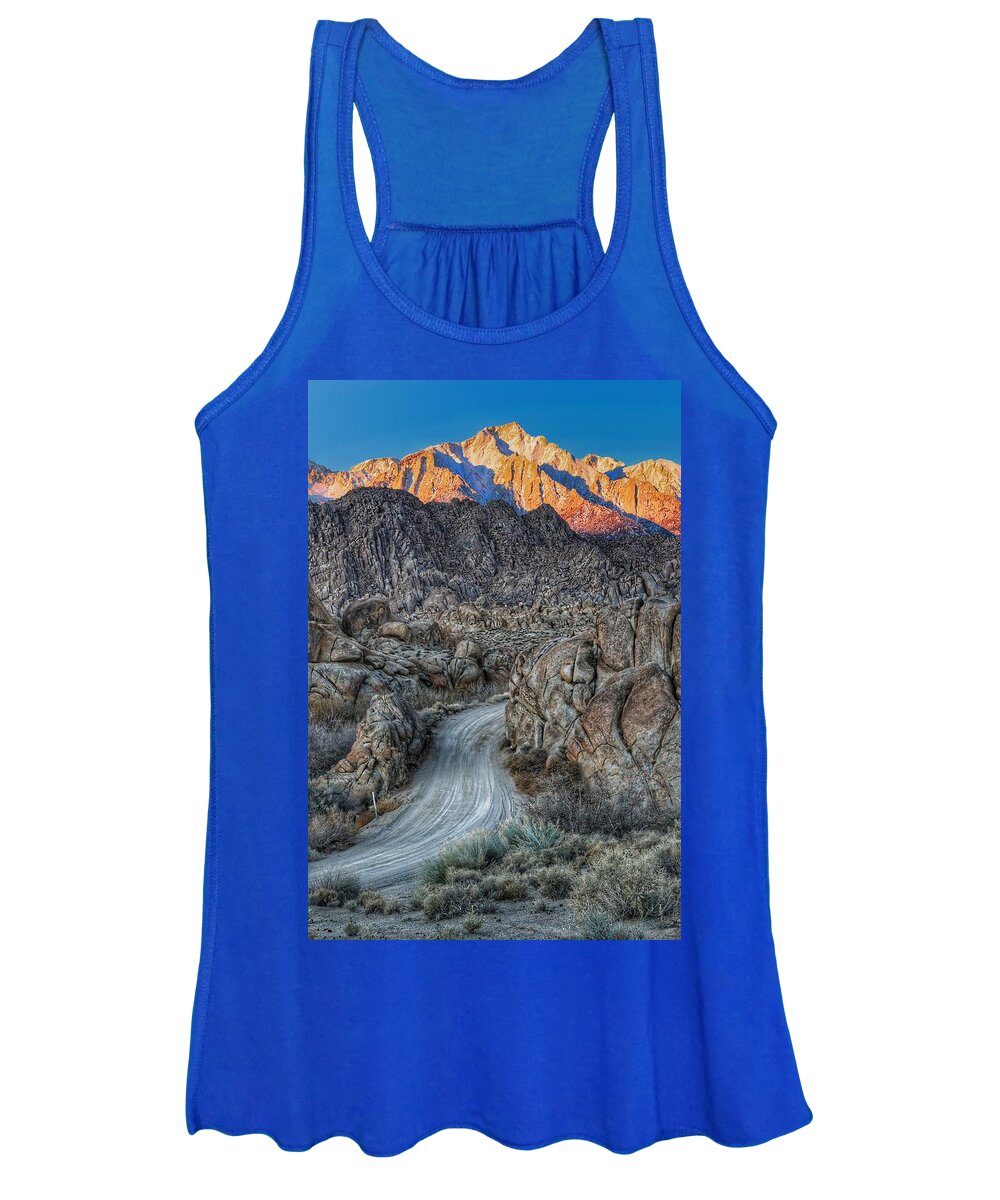 Sierras Women's Tank Top featuring the photograph Movie Road by Ross Kestin