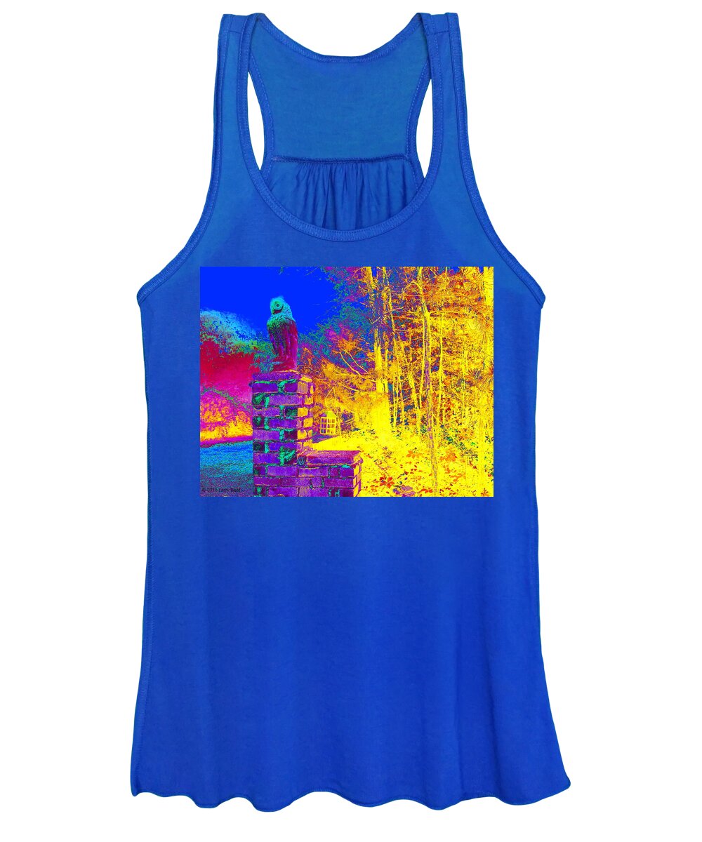 Owl Women's Tank Top featuring the photograph Night Owl Watch by Larry Beat