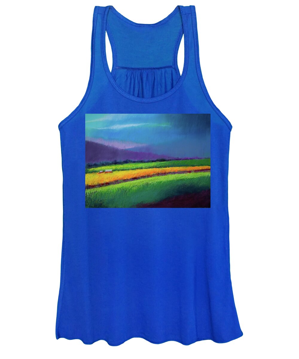 Passing Rain Women's Tank Top featuring the pastel Passing Rain by David Patterson
